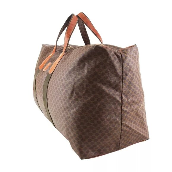 Celine Boston Bag Macadam Beige PVC x Leather Authentic USED - Picture 4 of 11